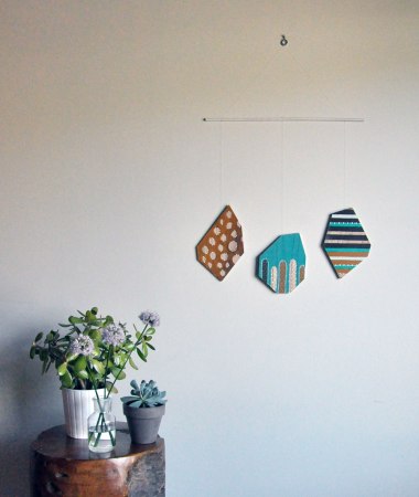 Annex Suspended Wall Hanging - Geometric, abstract artwork - hand painted, crafted in Canada