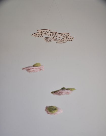 Floral Pitch by Annex Suspended - Flower Art Hanging Decor, Dusty Rose Flowers